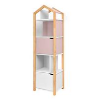 BÜCHERREGAL Rosa und weiß - Weiß, Holzwerkstoff (46/160/37cm) - Petits-meubles