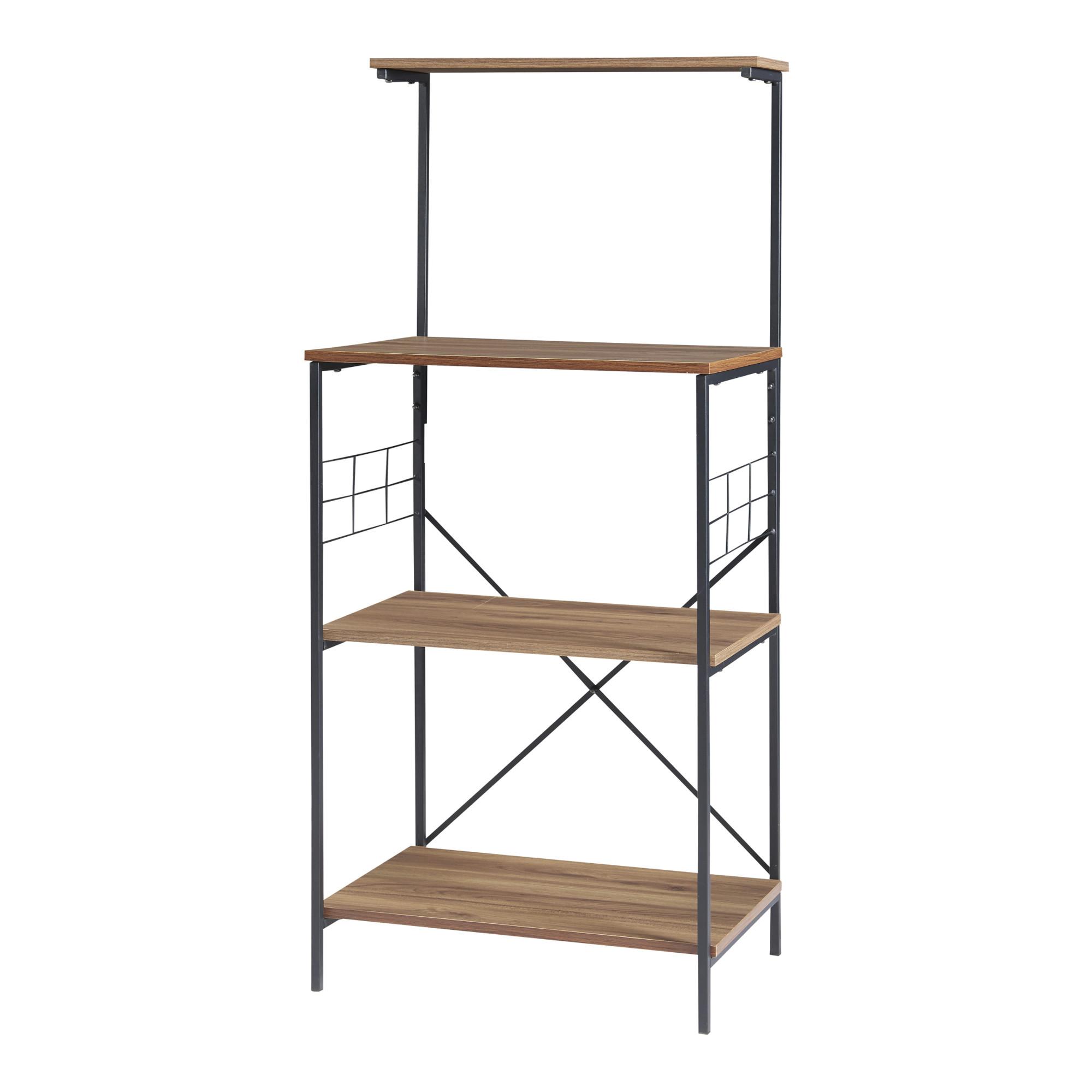 KÜCHENREGAL Billund - Walnussfarben/Schwarz, Holzwerkstoff/Metall (60/133/42cm) - [en.casa]