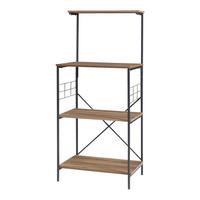 KÜCHENREGAL Billund - Walnussfarben/Schwarz, Holzwerkstoff/Metall (60/133/42cm) - [en.casa]
