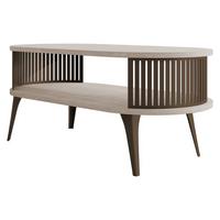 COUCHTISCH Roenni Oval Braun - Taupe/Braun, Holzwerkstoff/Metall (100/50/44cm) - MIRJAN24