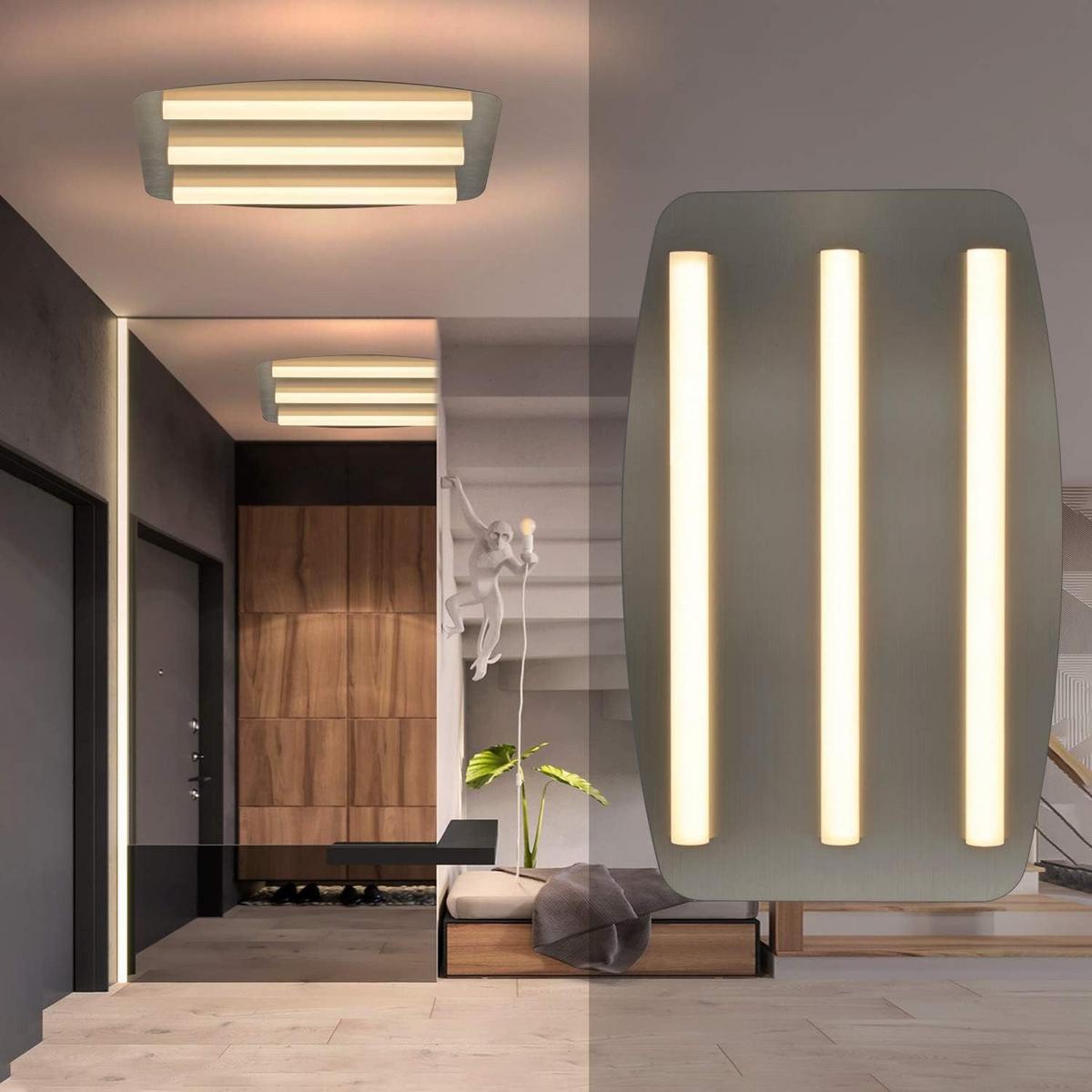 LED-DECKENLEUCHTE Ursula 48/30/7 cm - Grau, Metall (48/30/7cm) - Nettlife