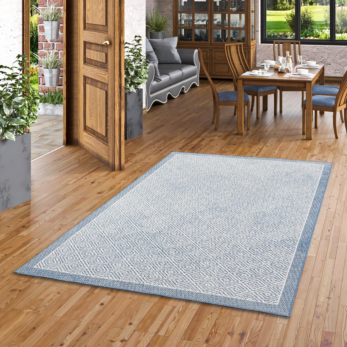 IN & OUTDOOR TEPPICH HAMPTON MELIERT - Blau, Textil (80/150cm) - Pergamon