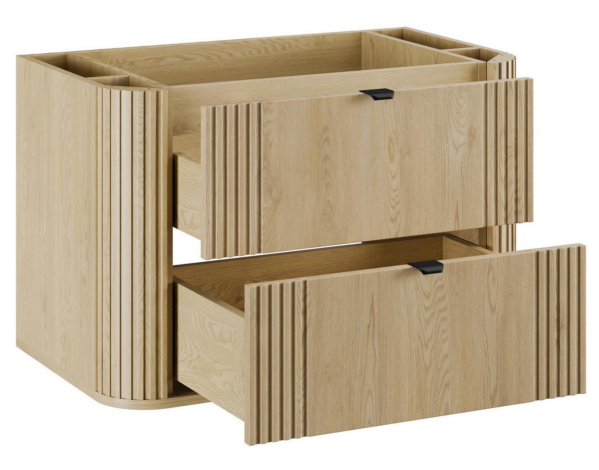 WASCHBECKENUNTERSCHRANK Cremona 2 Schublade Eiche - 80 x 46 x 54 cm - Eichefarben, Holz (80/54/46cm) - Badplaats