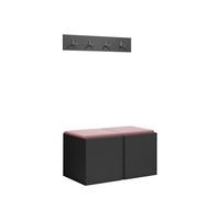 GARDEROBEN-SET Orion VI - Graphitfarben/Rosa, Holzwerkstoff/Kunststoff (84/42/46cm) - MIRJAN24
