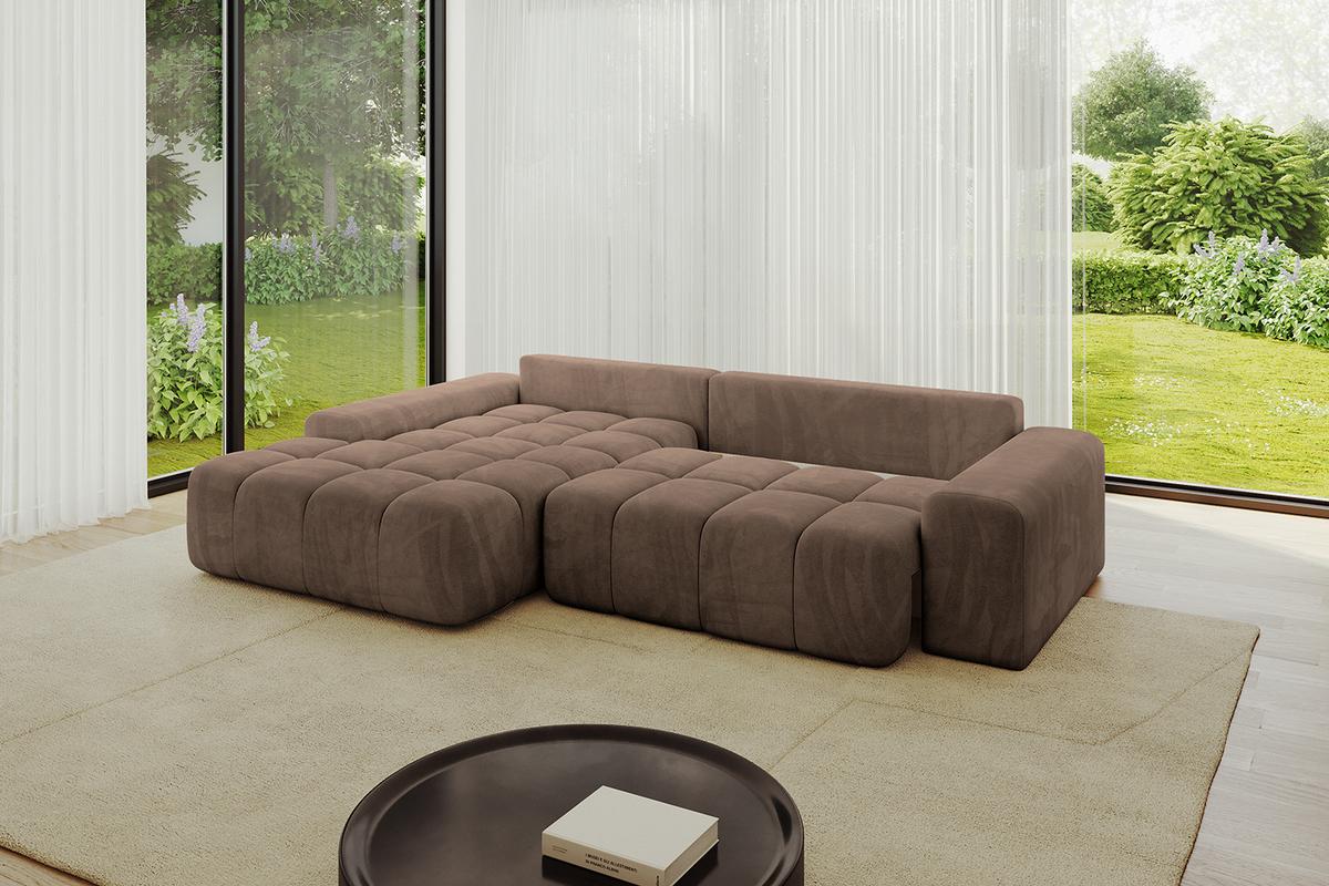 ECKSOFA Ottomane Links ENSI-L - 267x164x69 cm Braun - Braun, Holzwerkstoff/Kunststoff (267/164cm) - ALTDECOR
