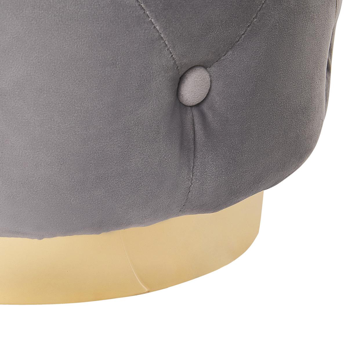 POUF Carrollton 40/40/41 cm - Grau, Textil (40/41/40cm) - Beliani