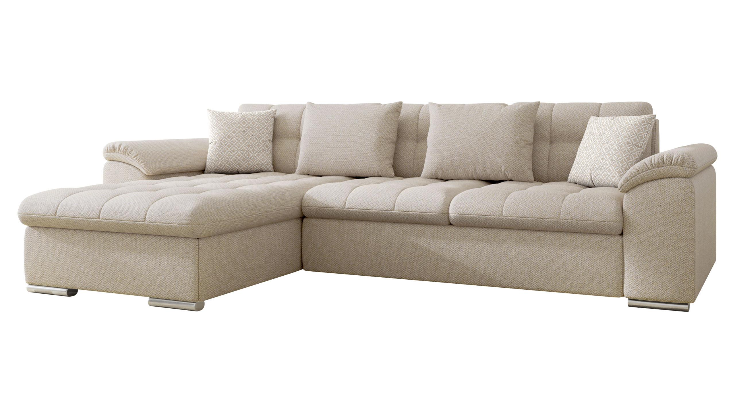 ECKSOFA Diana, Seite: Links - Perlmutt, Holz/Textil (280/160cm) - MIRJAN24