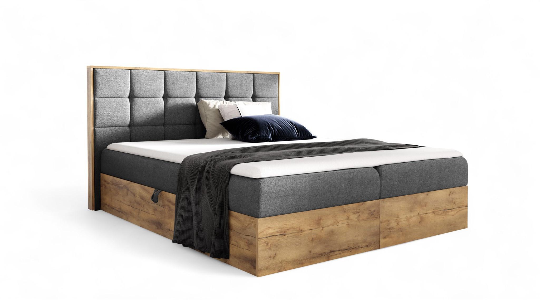 BOXBETT Kalypso überlänge Faro - Grau, Holzwerkstoff/Textil (120/220cm) - Fun Möbel