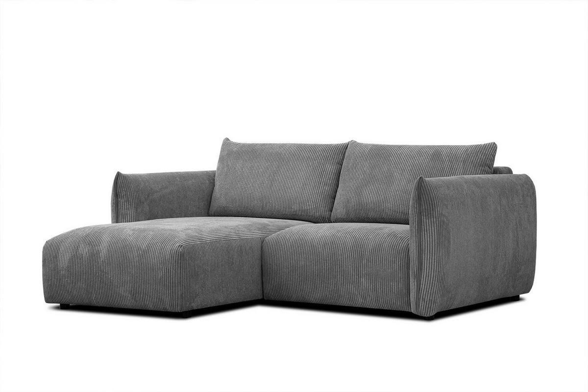 ECKSOFA TAUER 3-Sitzer, dunkelgrau - Dunkelgrau/Schwarz, Holzwerkstoff/Kunststoff (173/206cm) - Wozimo