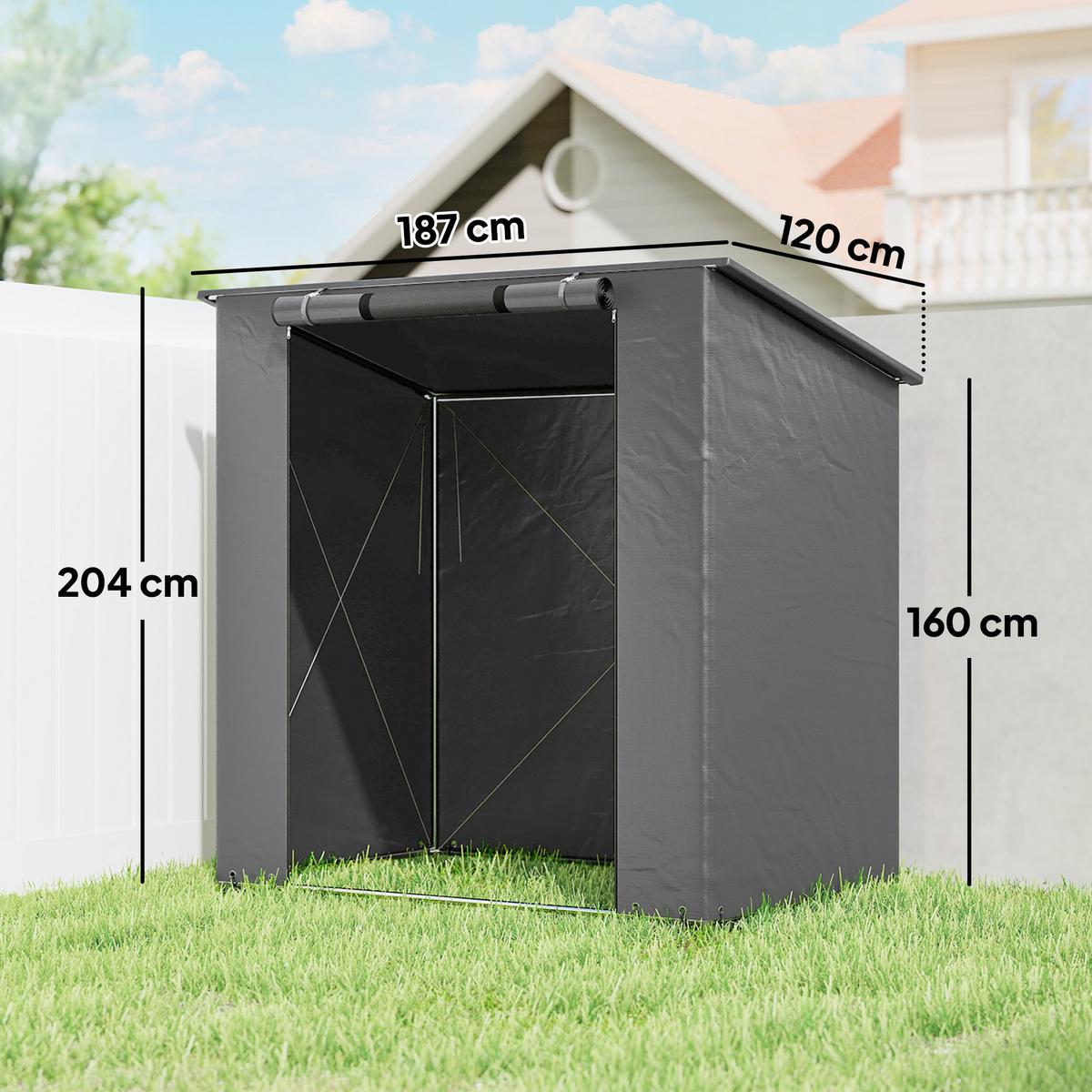 ZELTGARAGE Verzinkter Stahl PE Dunkelgrau - Dunkelgrau, Metall (120/204/187cm) - Outsunny