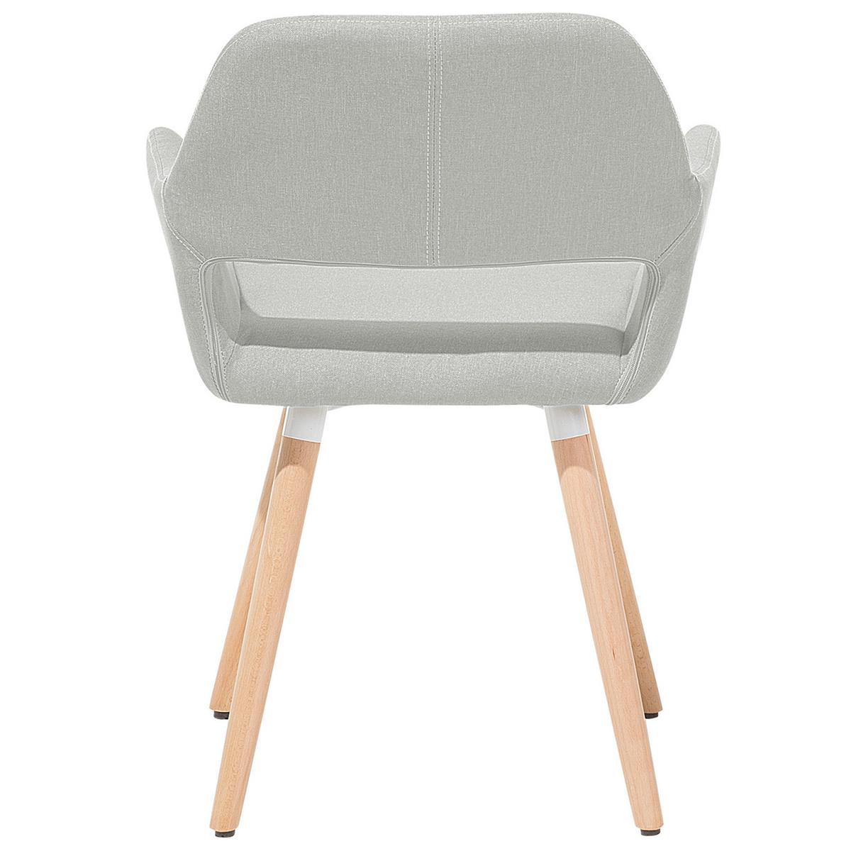 ESSZIMMERSTUHL 2er-Set Polsterbezug Grau Chicago - Grau, Holz/Textil (56/81/56cm) - Beliani