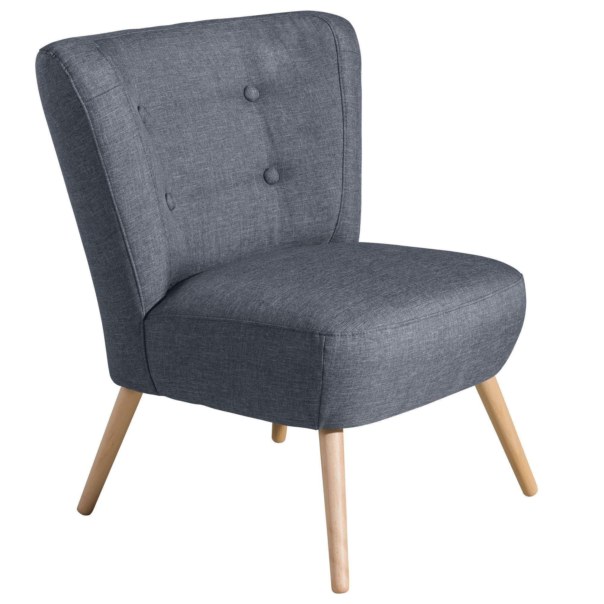 SESSEL Kassi Bezug Flachgewebe Buche natur / denim - Blau, Kunststoff (69/80/68cm) - 58aufmkessel