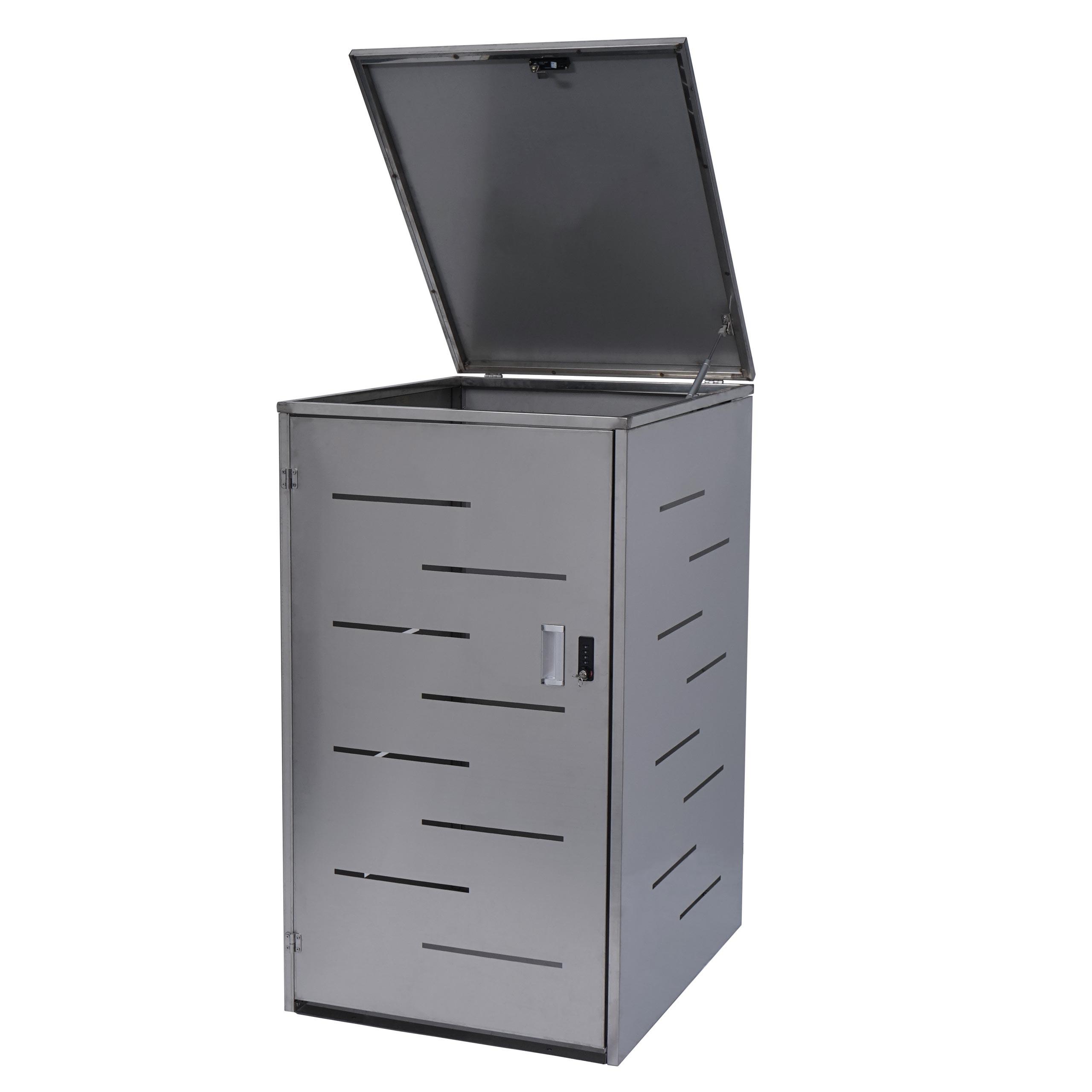 1ER-/2ER-MÜLLTONNENVERKLEIDUNG Silber - Silberfarben, Metall (71/116/98cm) - MCW