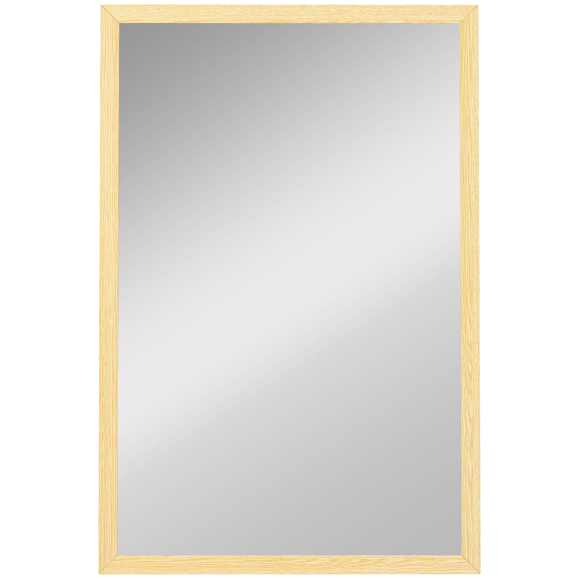 RECHTECKIG Spiegel Dekorativ 40 x 60 cm - Naturfarben, Holzwerkstoff (2/60/40cm) - HOMCOM