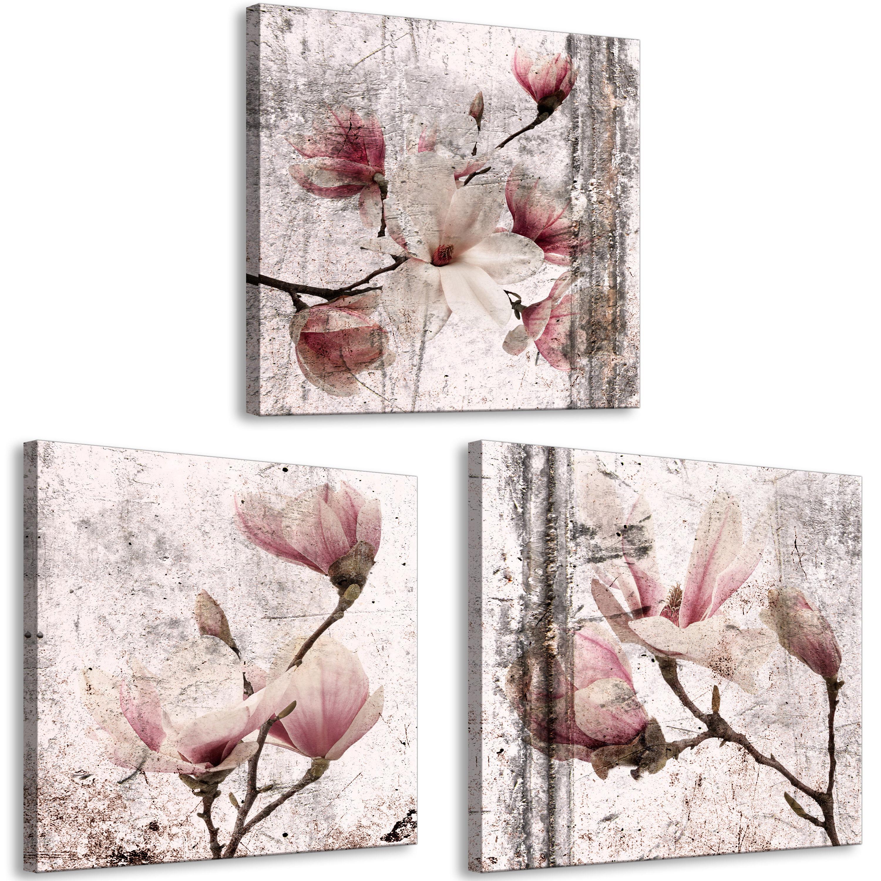 KUNSTDRUCK Rosa 120/40 cm - Pink/Grau, Textil (120/40cm) - KUNSTLOFT