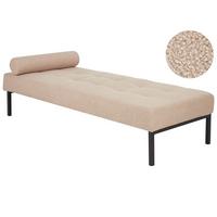 CHAISELONGUE Bouclé Beige Chinon - Beige/Schwarz, Textil (178/41/73cm) - Beliani