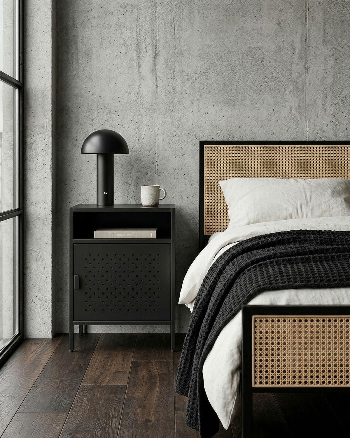 BÜROSCHRANK Metall Schwarz Waikato - Schwarz, Metall (40/55/40cm) - Beliani