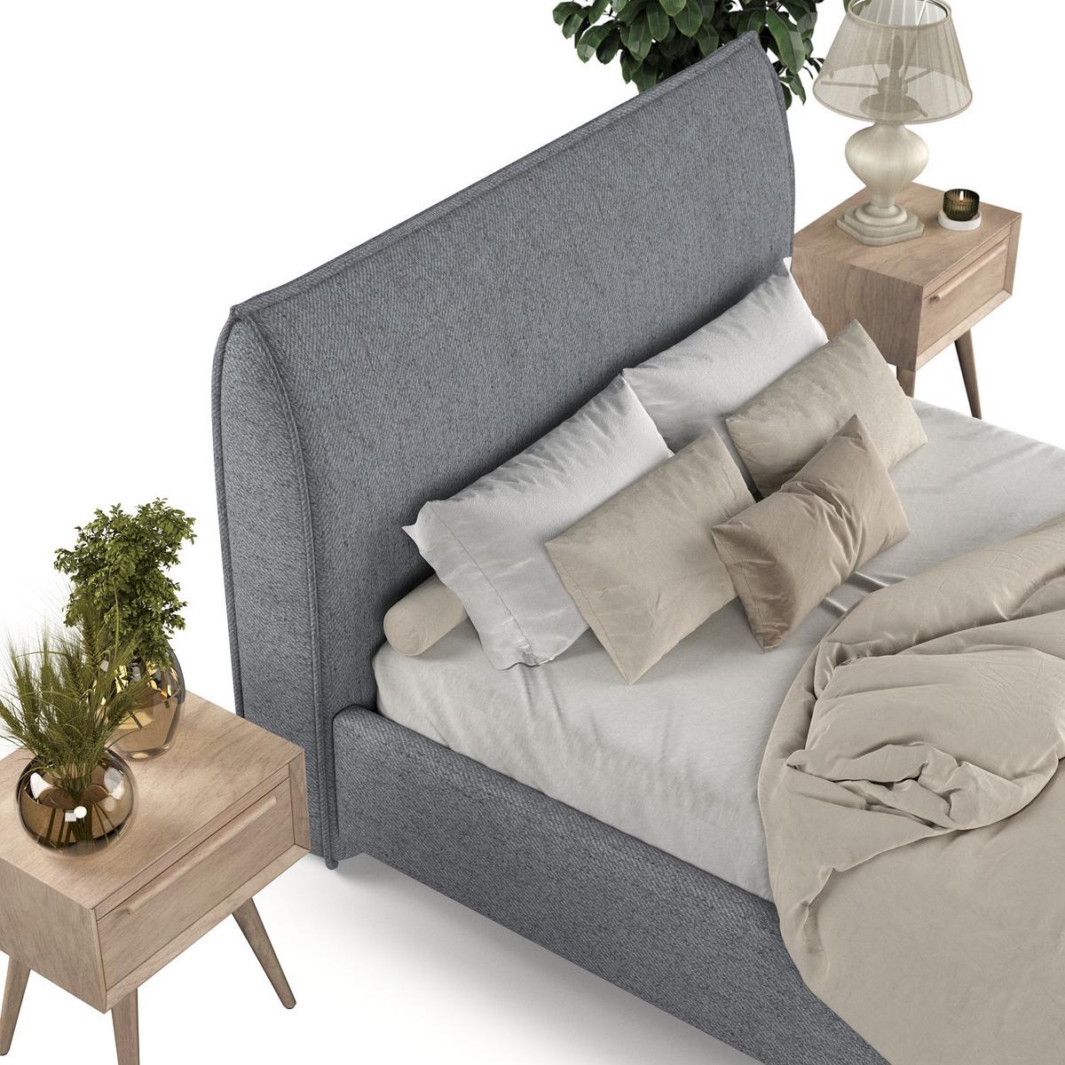 POLSTERBETT Mira 160/200 cm Grau im Neve Stoff - Naturfarben/Grau, Holz/Holzwerkstoff (160/200cm) - AltaBeds