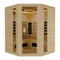INFRAROTKABINE Nyborg E150K mit Keramik-, Flächenstrahler & Hemlockholz - Naturfarben, Holz (150/190/150cm) - Artsauna