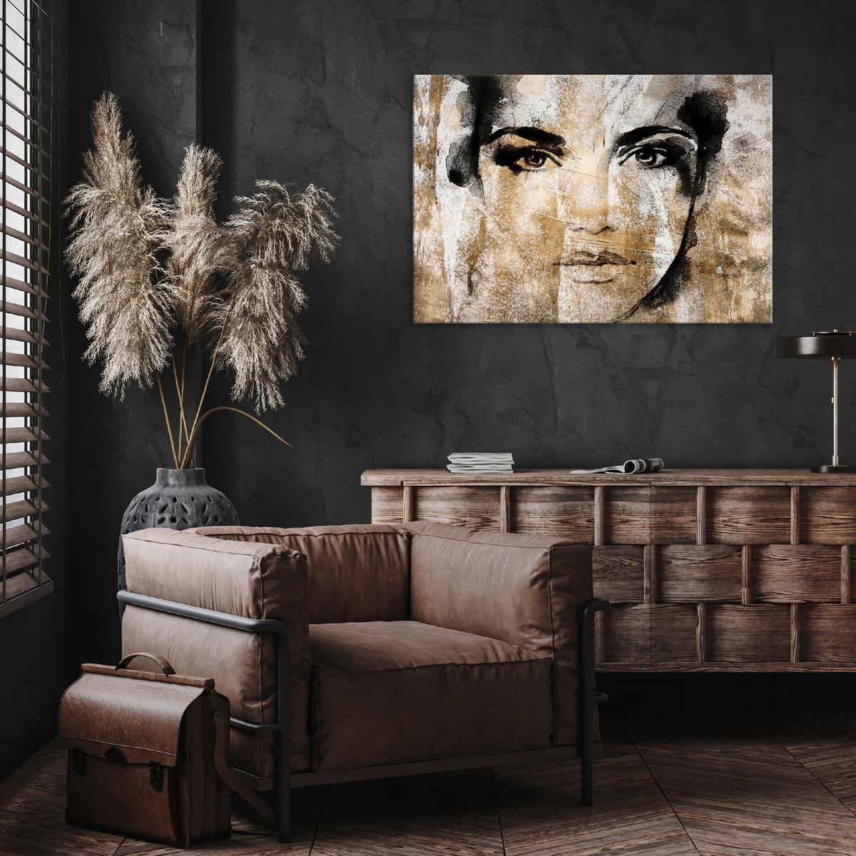 LEINWAND BILDER Frau Abstrakt 60x40 - Multicolor, Holzwerkstoff (60/40cm) - Wallarena