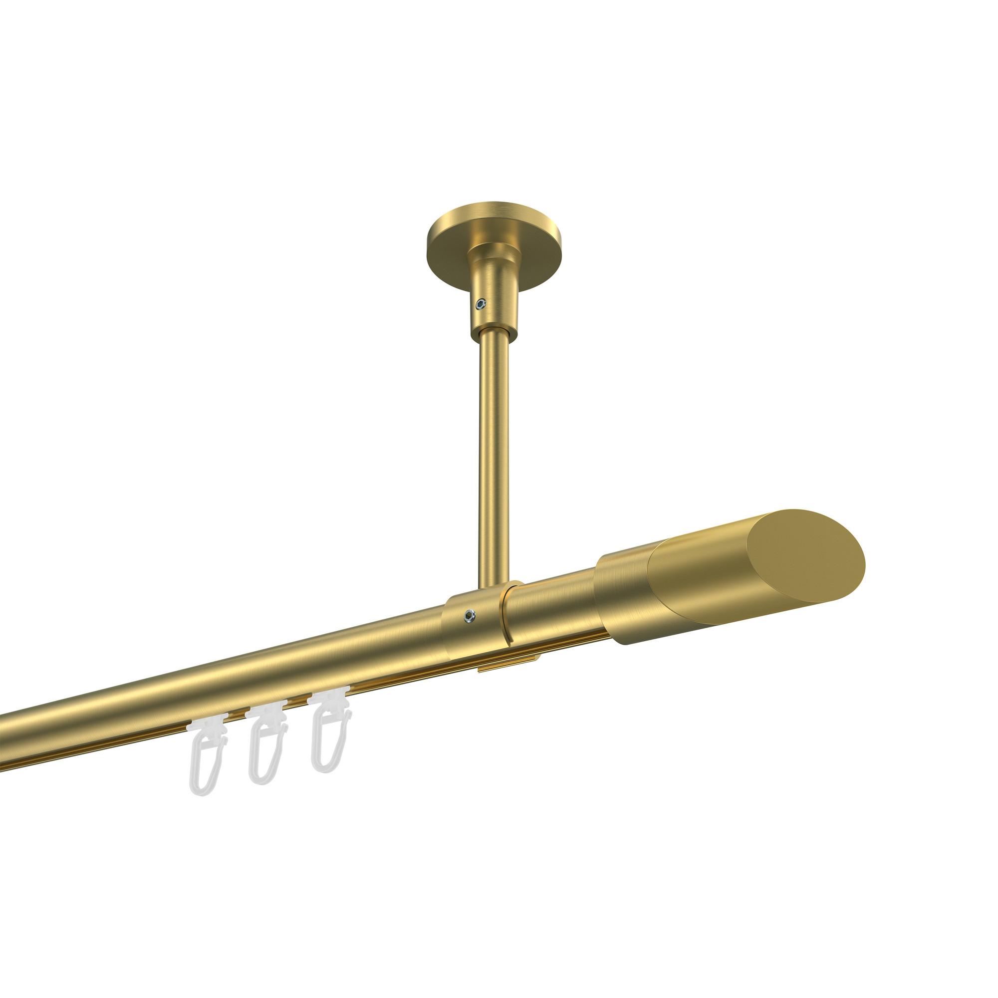 GARDINENSTANGE INNENLAUF Sonette Verano 140 cm, 1-läufig, 20 mm Ø Messing-Optik - Messingfarben/Goldfarben, Metall (140cm) - INTERDECO