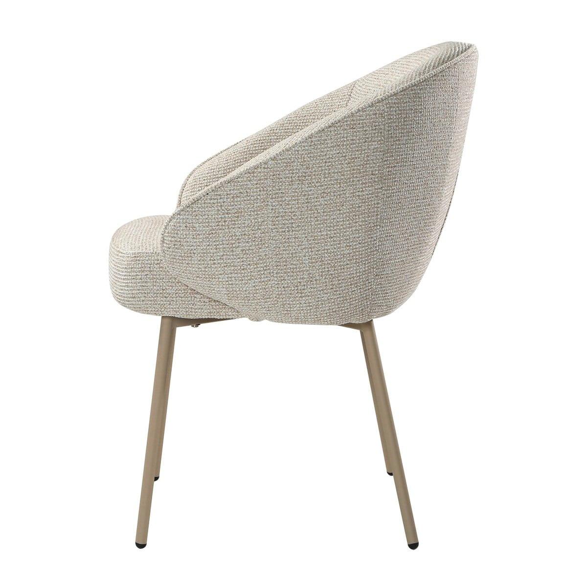 STÜHLE 2er-Set aus Stoff Beine aus Metall beige 62/60/81 cm - Beige, Textil (60/81/65cm) - Calicosy