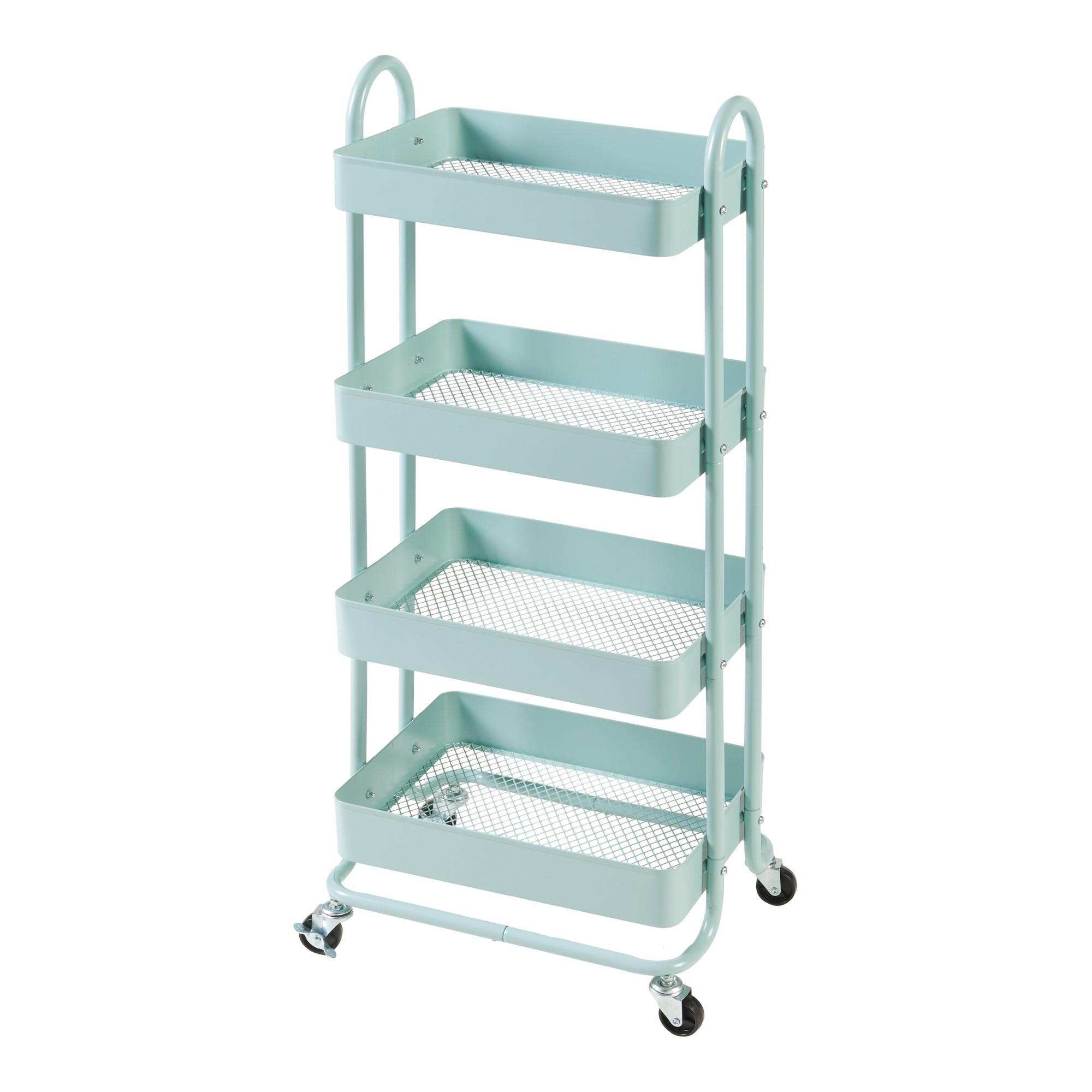 SERVIERWAGEN Pyhäntä - Mintgrün, Metall (46/103.5/35cm) - [en.casa]