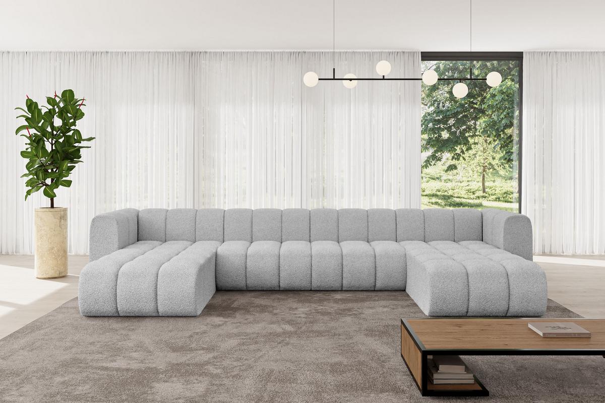WOHNLANDSCHAFT modulares Sofa Joren-U2 - 410x177x70 cm Hellgrau - Hellgrau, Holzwerkstoff/Textil (410/70/177cm) - ALTDECOR
