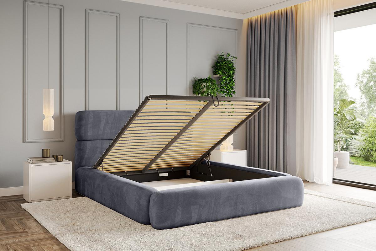 POLSTERBETT mit Bettkasten und Lattenrost, Boxbett ohne Matratze - ENORA 180x200 Dunkelgrau - Dunkelgrau, Holzwerkstoff/Textil (180/200cm) - ALTDECOR