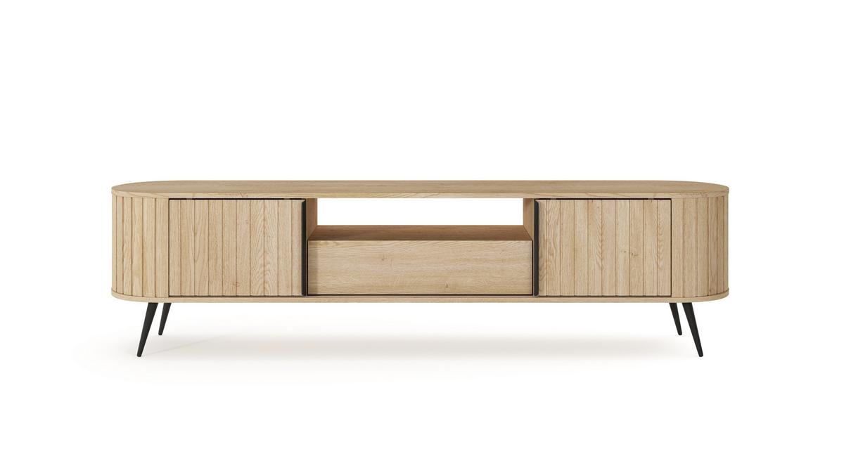 LOWBOARD CARA 196/51,2/40,2 cm, Eichefarben - Eichefarben, Holzwerkstoff (196/51.2/40.2cm) - MASSENO