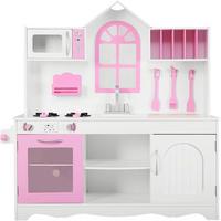 KINDERKÜCHE Spielküche InkL Weiß - Weiß, Holz (106.5/109/32cm) - COSTWAY