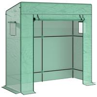 GEWÄCHSHAUS mit Rolltor aus Polyethylen Grün - Grün, Kunststoff (77/197/196cm) - Outsunny