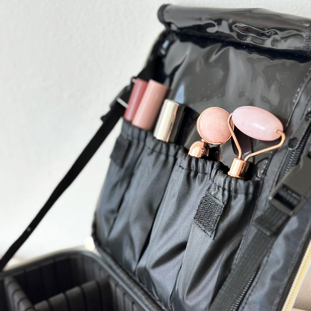MAKE UP TASCHE mit anpassbaren Innenfächern - Grau, Kunststoff (23.4/9.5/26cm) - Intirilife