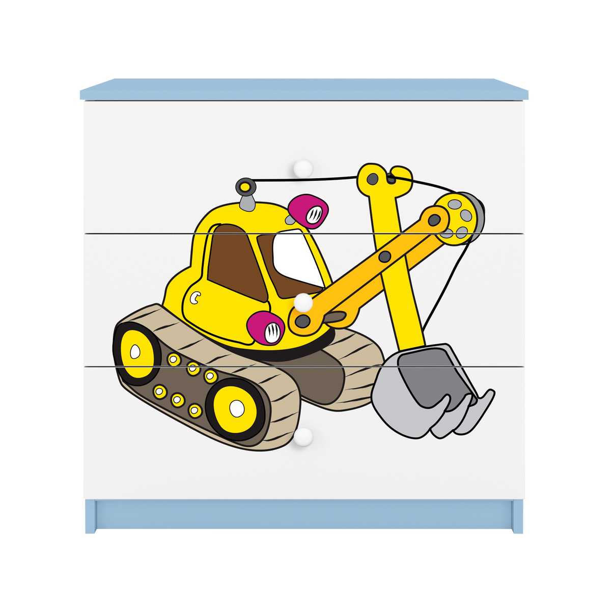 KOMMODE Babydreams Excavator 81/81/41 - Blau, Holzwerkstoff (81/81/41cm) - RAUMHIRSCH FURNITURE