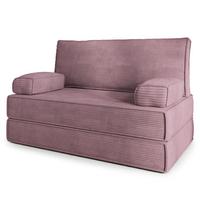 BETTSOFA LADIA aus Schaumstoff Kordstoff Lila Schlaffunktion - Lila, Textil (140/86/60cm) - MASSENO