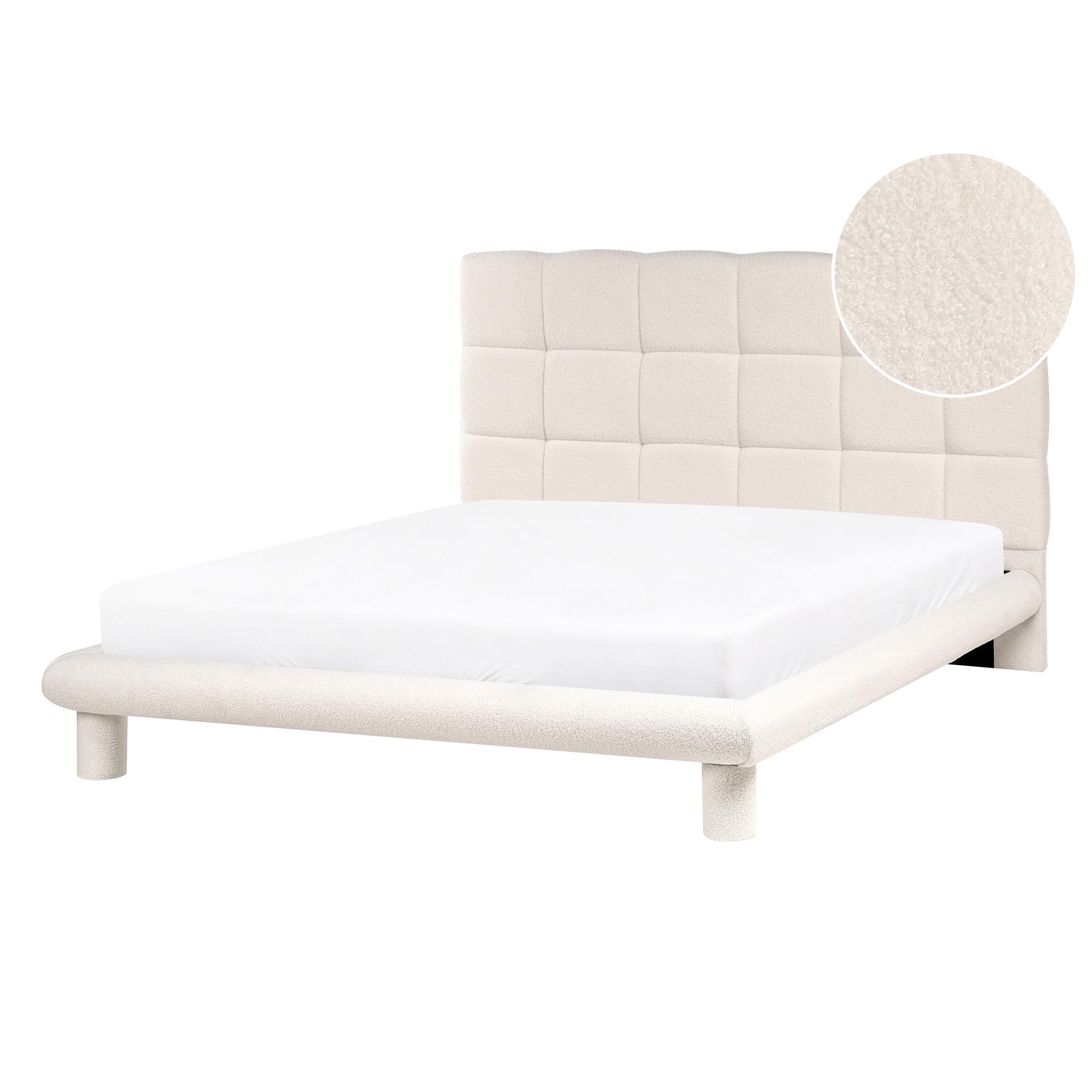 BETT mit Lattenrost 140/200 cm Cremeweiß Cressat - Weiß, Textil (140/200cm) - Beliani