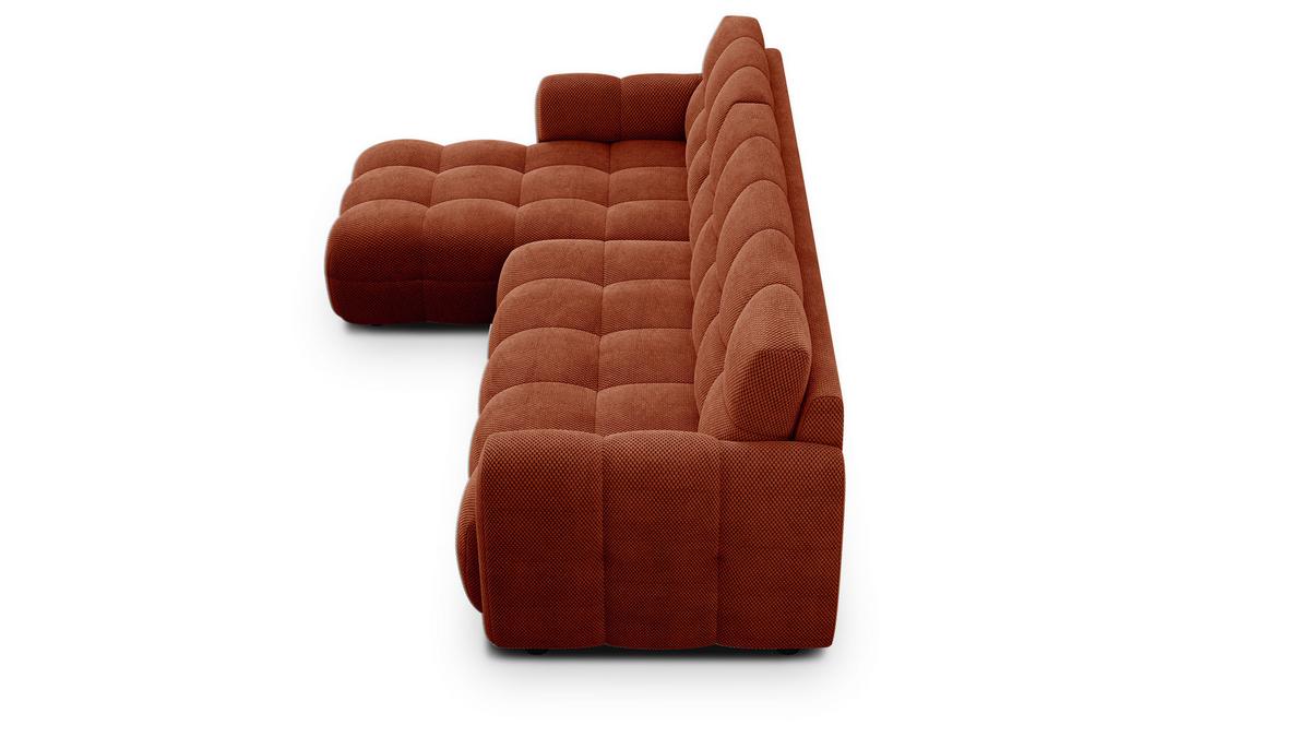 ECKSOFA MELLOW 4-Sitzer, dunkelorange - Dunkelorange/Schwarz, Holz/Textil (262/156cm) - Wozimo
