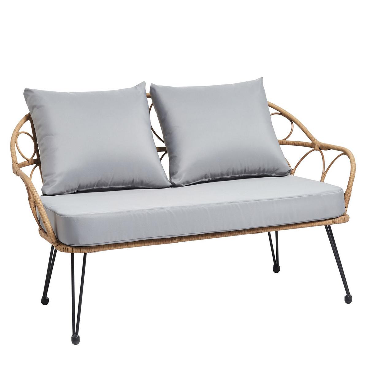 GARTENMÖBELSET CAIRO 4er Set braun - Braun/Grau, Textil - IDIMEX