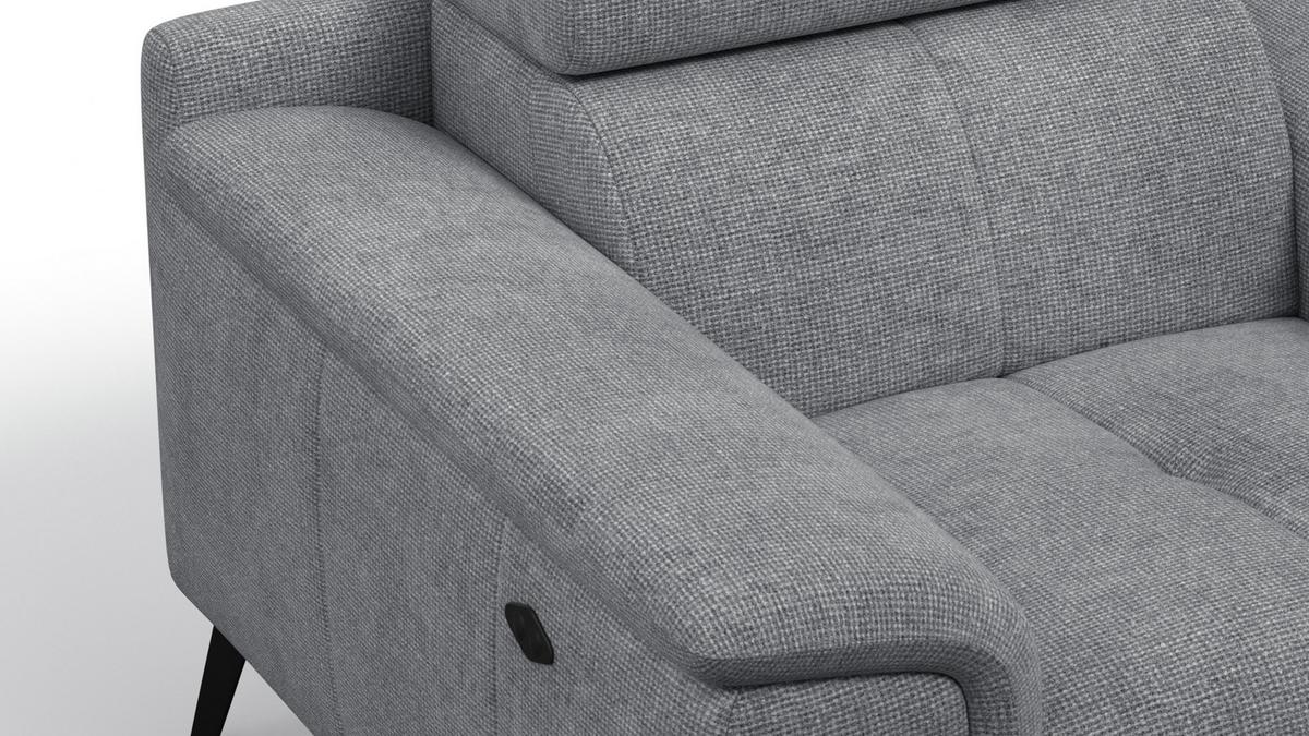 SESSEL FIERO mit Relaxfunktion, grau - Schwarz/Grau, Holzwerkstoff/Textil (114/82/103cm) - Wozimo