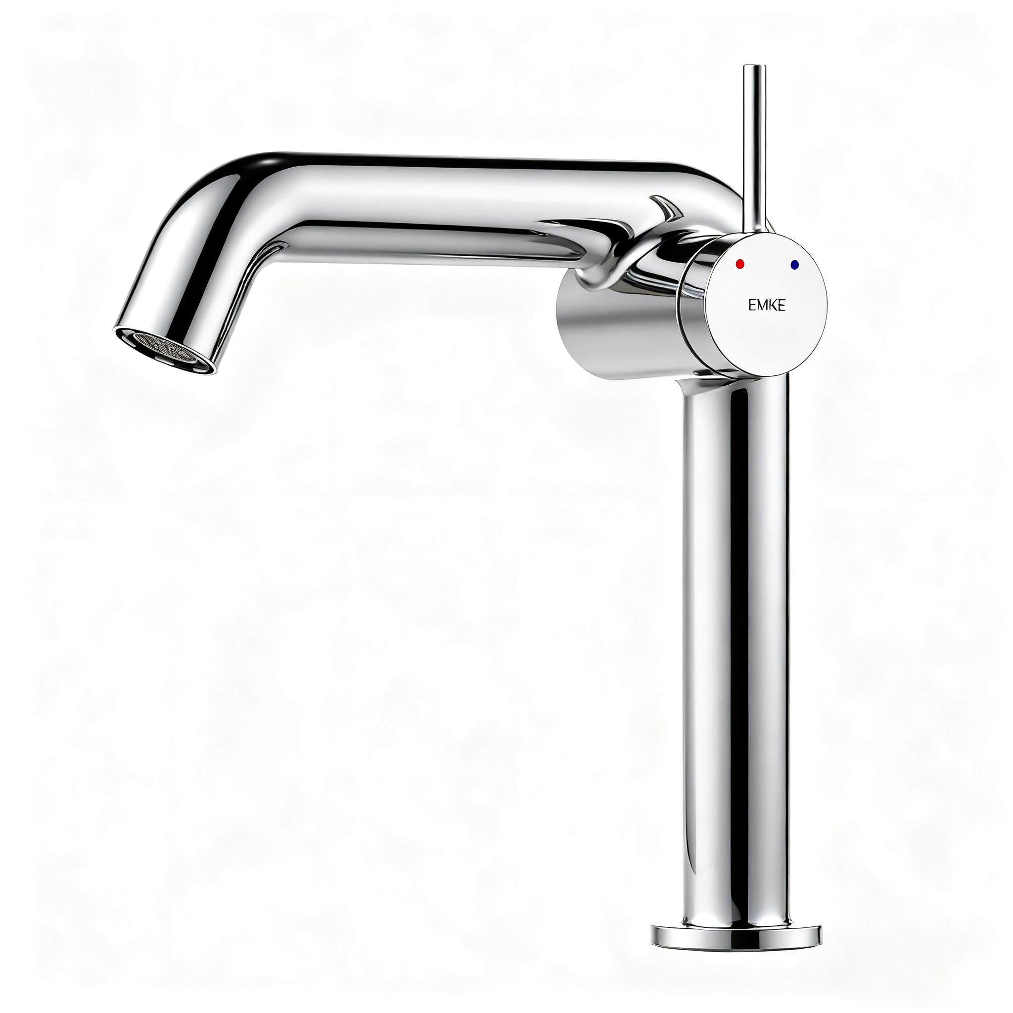 WASCHTISCHARMATUR Ventilkernzertifizierung Chrom 15cm - Chromfarben, Metall (20/7.6/22.2cm) - EMKE