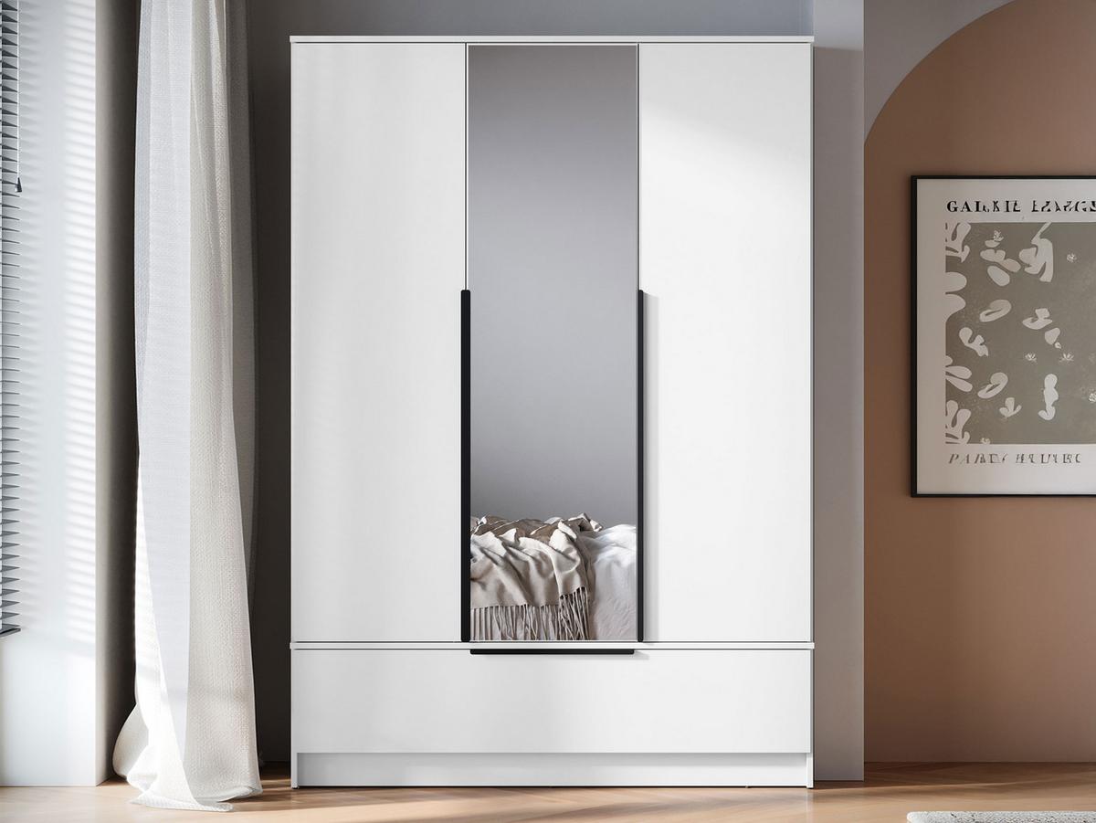 DREHTÜRENSCHRANK Spirit 3D - Schwarz/Weiß, Holzwerkstoff/Kunststoff (135/193/51cm) - MIRJAN24