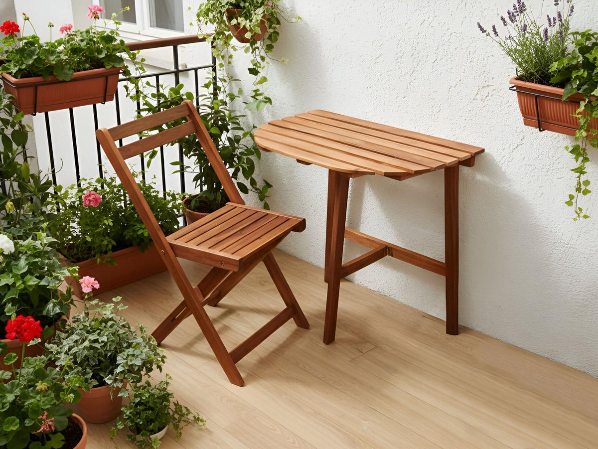 BISTROTISCH 44/70 cm Akazienholz Braun Osigo - Braun, Holz (44/70/72cm) - Beliani