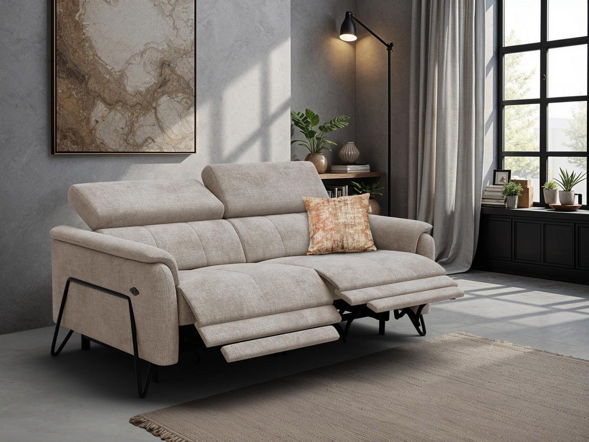 RELAXSOFA RODEN 3-Sitzer, beige - Beige, Holz/Textil (194/82/103cm) - Wozimo