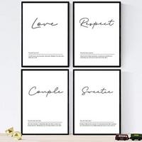 POSTER Set mit 4 Englisch ‚Paare‘ Wörter mit Definitionen A3 Rahmenlos - Klar, Papier (29.7/3cm) - Nacnic