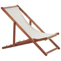 GARTENLIEGE dunkelbraun Textil cremeweiß Anzio - Dunkelbraun/Creme, Textil (54/70/97cm) - Beliani