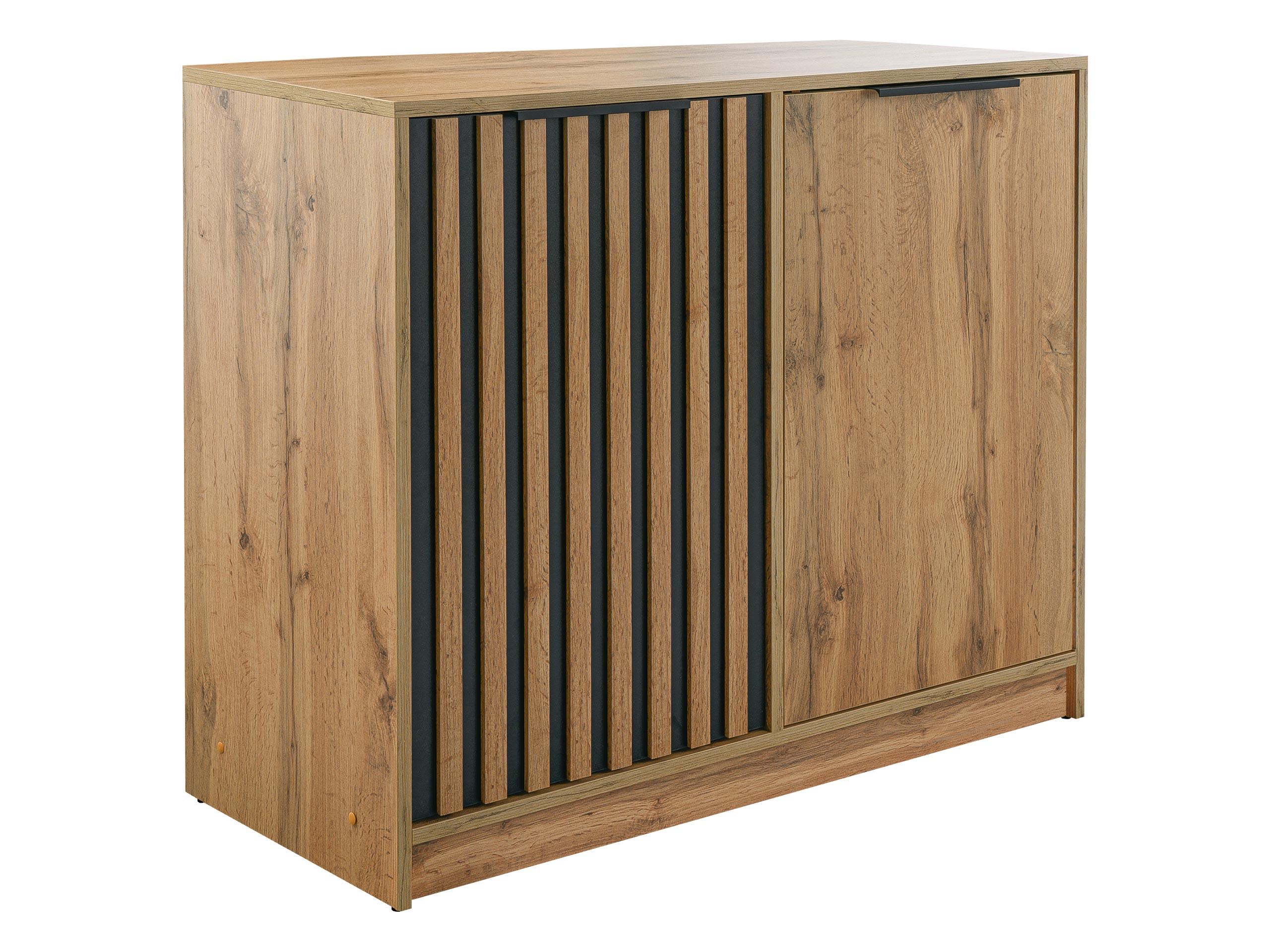 KOMMODE Bali Lux 2D - Eichefarben/Schwarz, Holzwerkstoff (94/82/41cm) - MIRJAN24