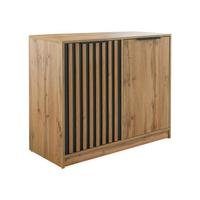 KOMMODE Bali Lux 2D - Eichefarben/Schwarz, Holzwerkstoff (94/82/41cm) - MIRJAN24