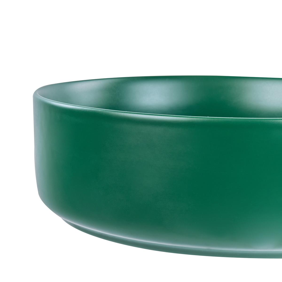 AUFSATZWASCHBECKEN Dunkelgrün 37 cm Keramik Gudar - Dunkelgrün/Grün, Keramik (37/12/37cm) - Beliani