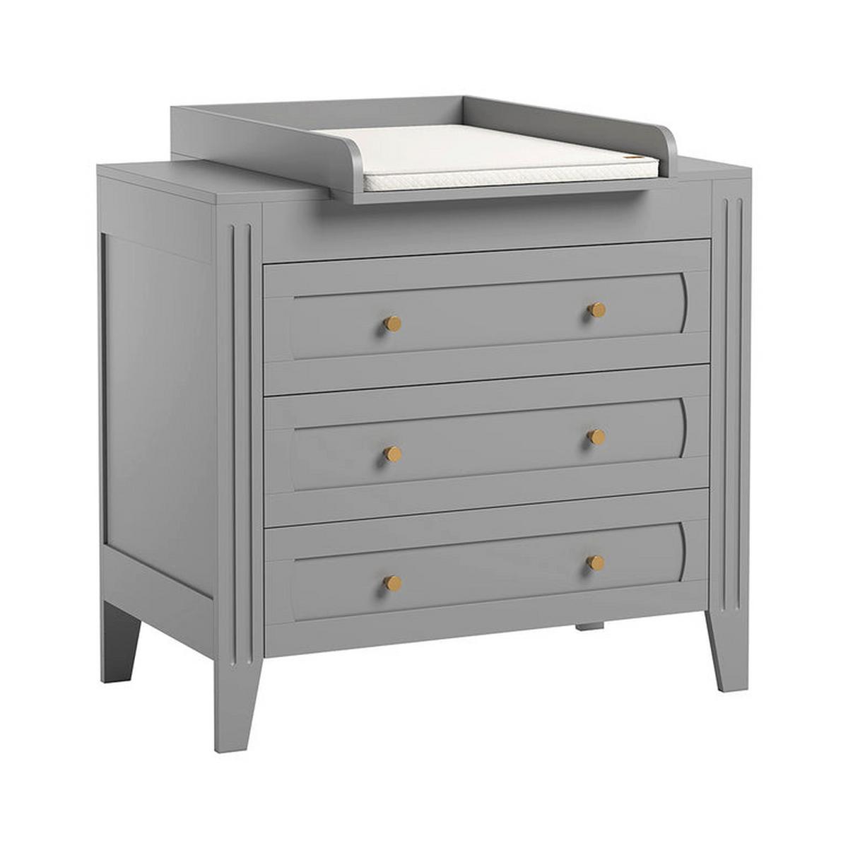 BABYZIMMER 3-teilig Grau - Grau, Holzwerkstoff (144/80/75cm) - Petits-meubles