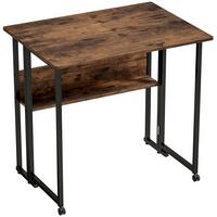 KLAPPBARER-SCHREIBTISCH Spanplatte Metall Rustikales-Braun - Braun, Holzwerkstoff (80/58/75cm) - HOMCOM